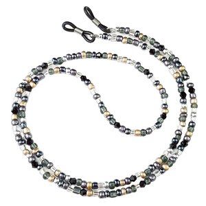 Grey Black and Tan Multi, Handmade Beaded Eyeglass Sunglass Chain Holder